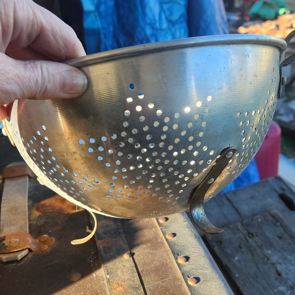 Vintage Aluminum Strainer Colander